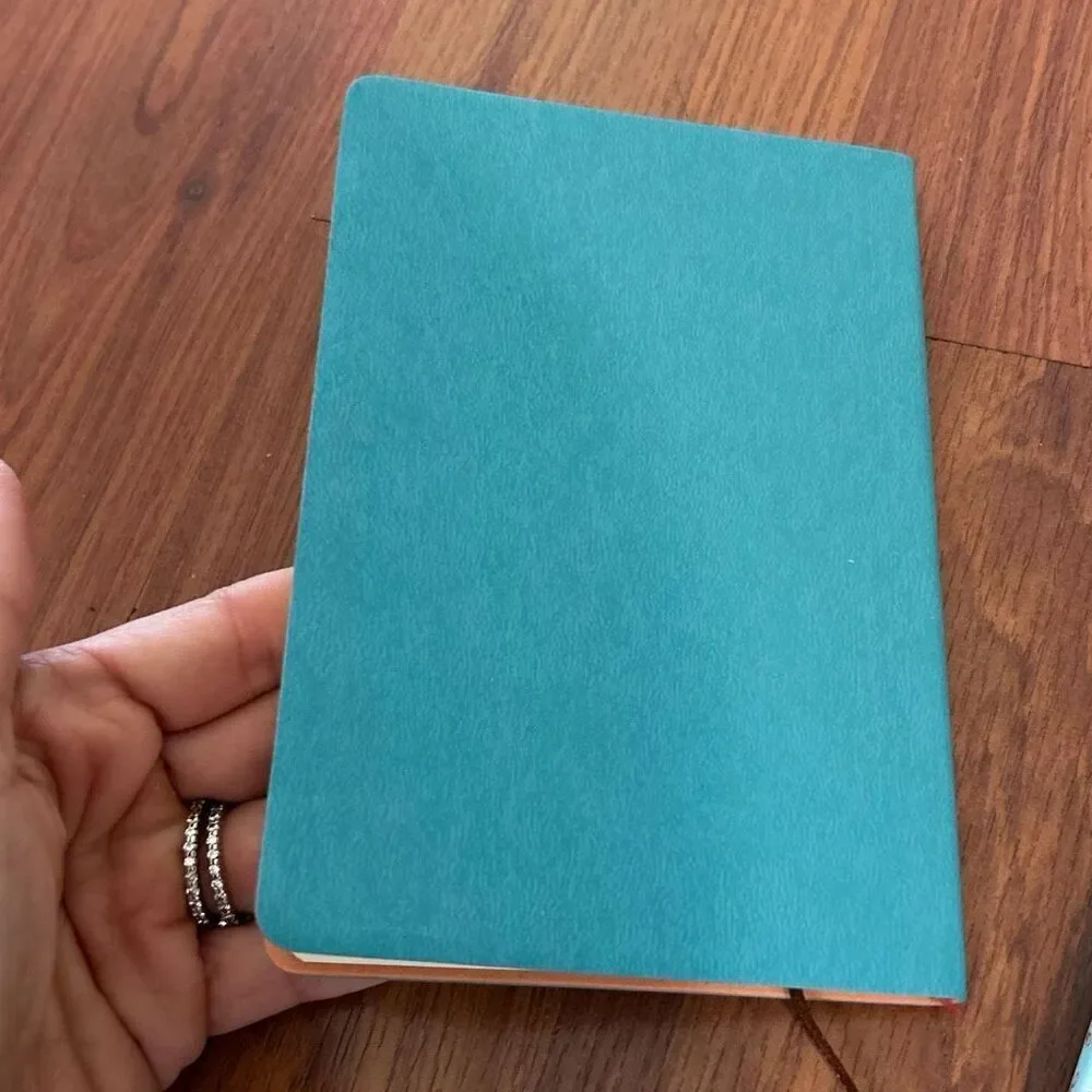 2 New bird and tree themed turquoise blank notebook planner diary leather Cavall